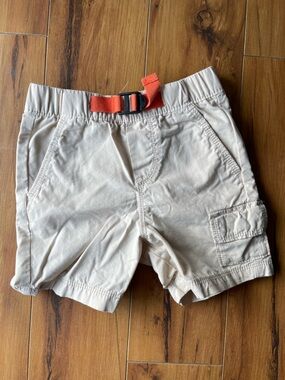 Hanna Andersson Cream Kids' Shorts with Orange Belt Detail